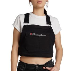Champion Overall Superfleece Bib Crop Top Black